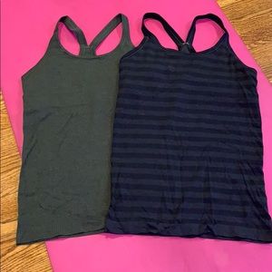 2 lululemon ribbed tanks, built-in bra